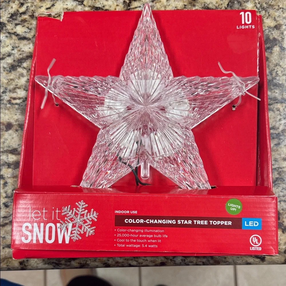 Christmas Tree Topper Color-Changing Star Tree Topper LED